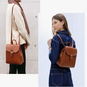 Amazon | Simple Vegan Leather Flap 3 Way Convertible Backpack